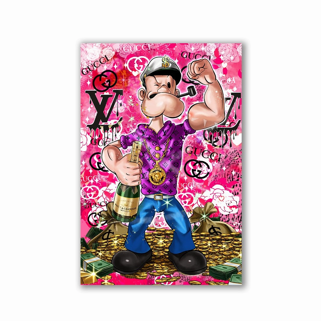 Rich Popeye by Adrian Vieriu framed mural artwork