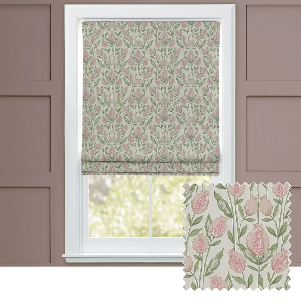Rithani Printed Cotton Made to Measure Roman Blinds Blush Cream chic floor carpet  