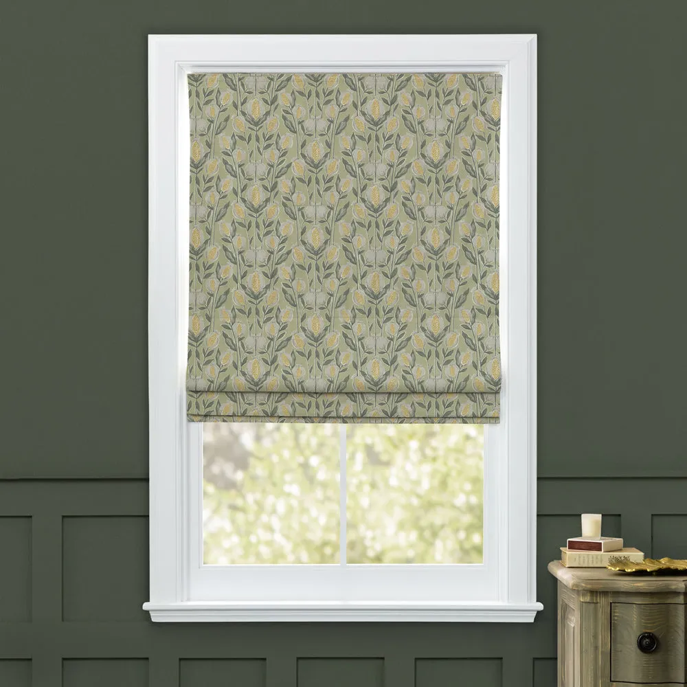 Rithani Printed Cotton Made to Measure Roman Blinds Pistachio