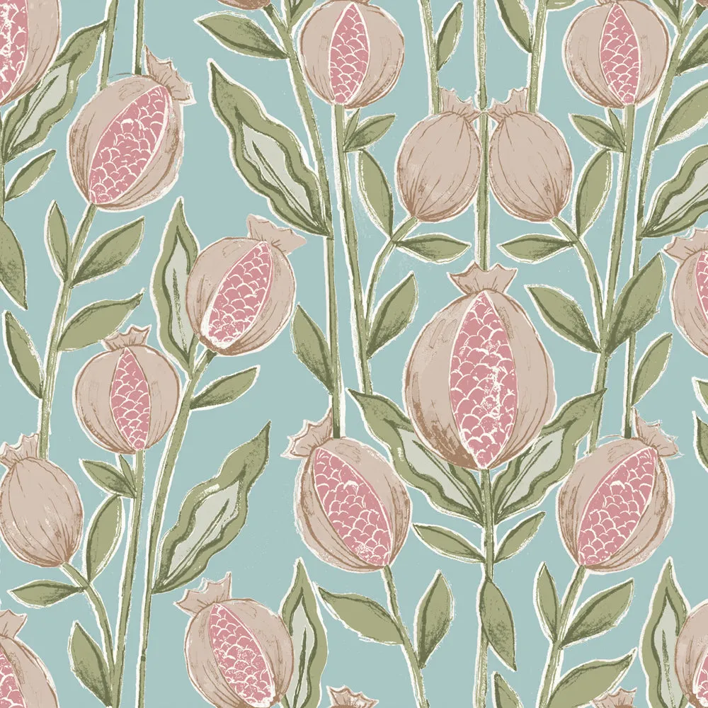 Rithani Printed Cotton Made to Measure Roman Blinds Robins Egg