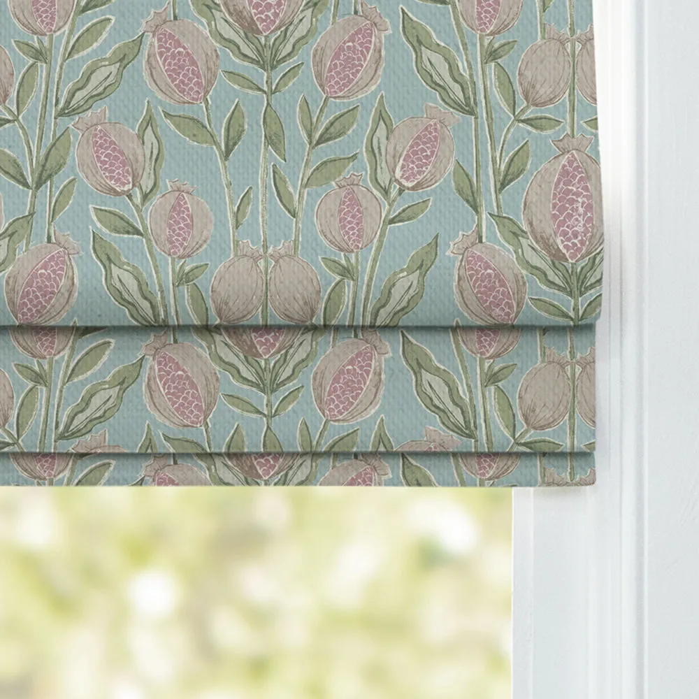 Rithani Printed Cotton Made to Measure Roman Blinds Robins Egg