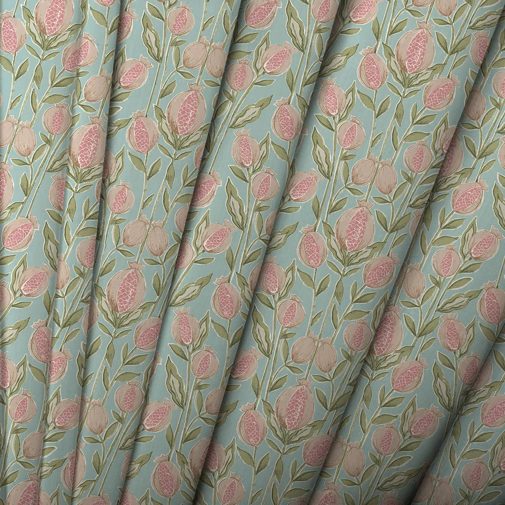 Rithani Printed Cotton Made to Measure Roman Blinds Robins Egg