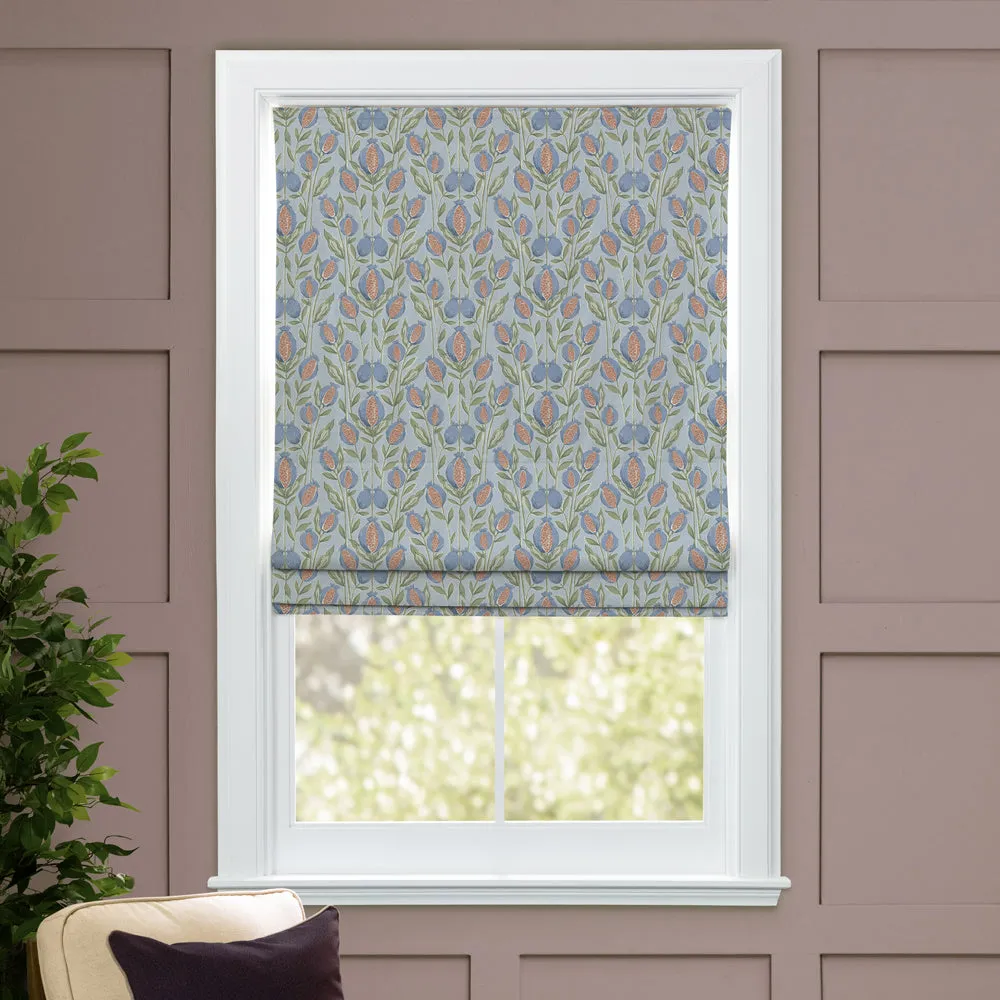 Rithani Printed Cotton Made to Measure Roman Blinds Tide