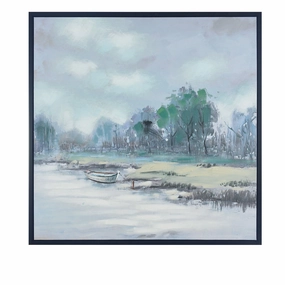 River Boat Wall Painting artistic wall mural