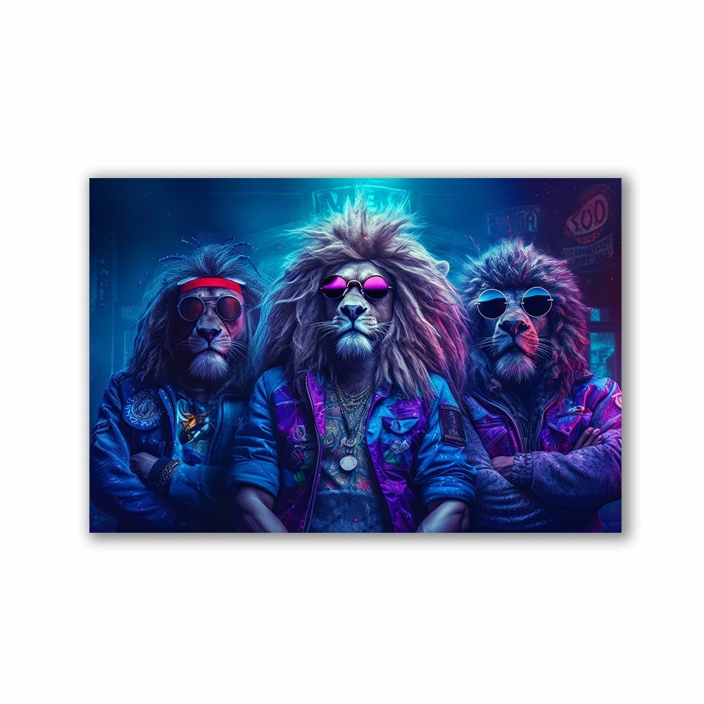 Roaring Brotherhood by Juliano de Araujo framed mural artwork