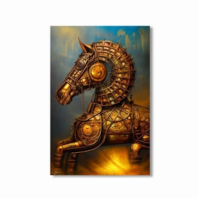 Robot Horse by Artwerx framed mural artwork