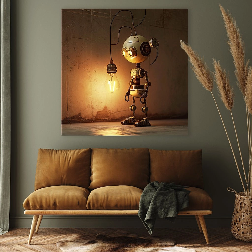 Robot near Lightbulb by Catill