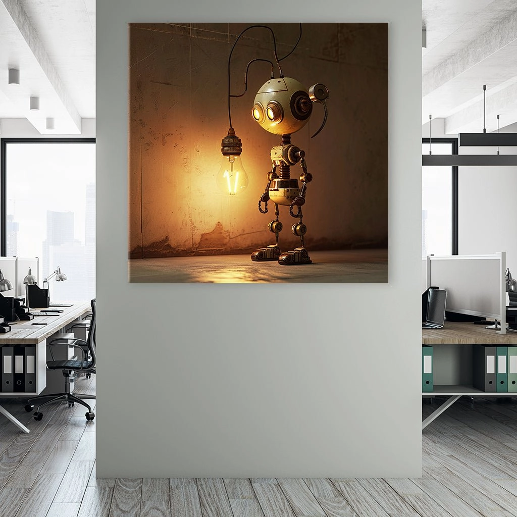 Robot near Lightbulb by Catill
