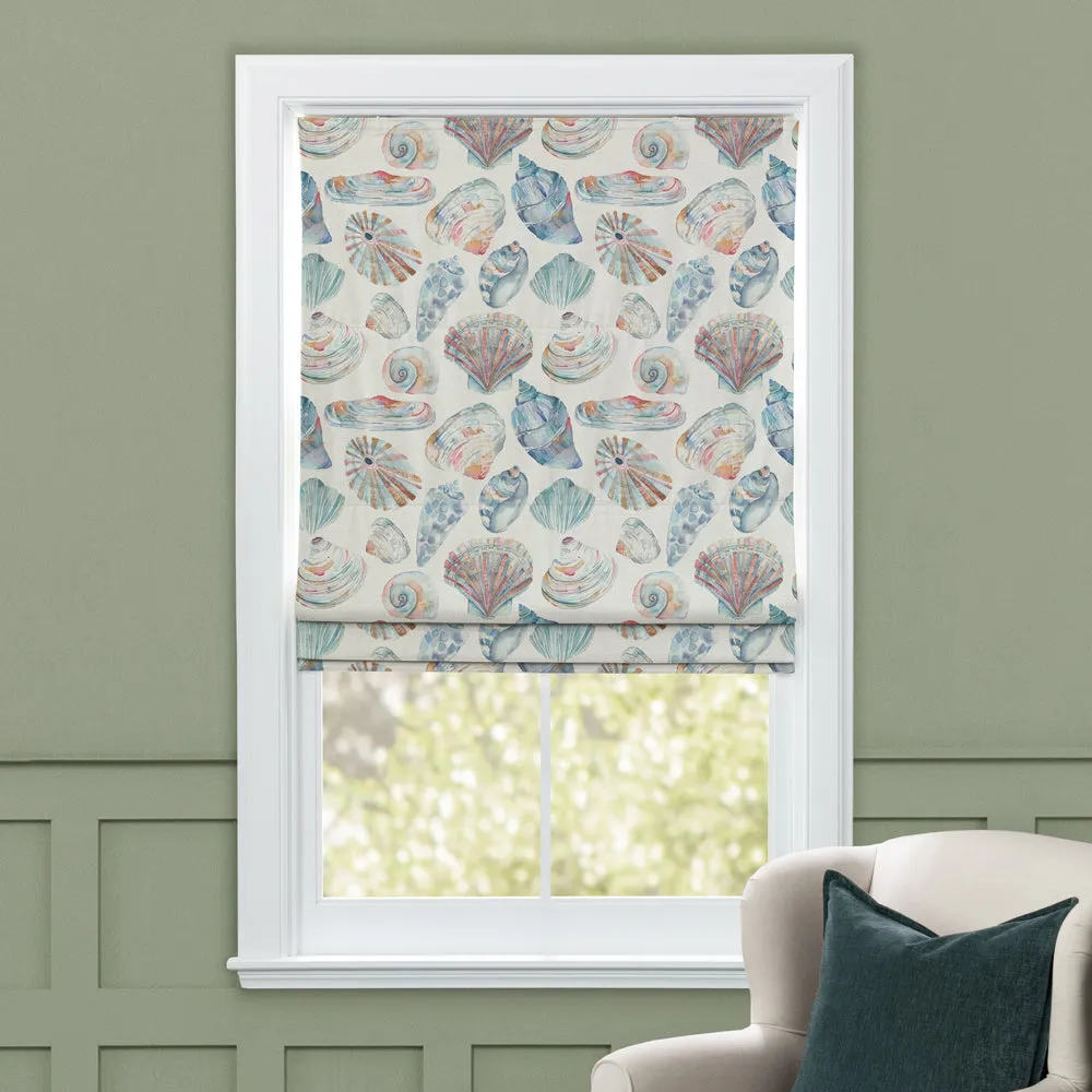Rockpool Printed Cotton Made to Measure Roman Blinds Cobalt