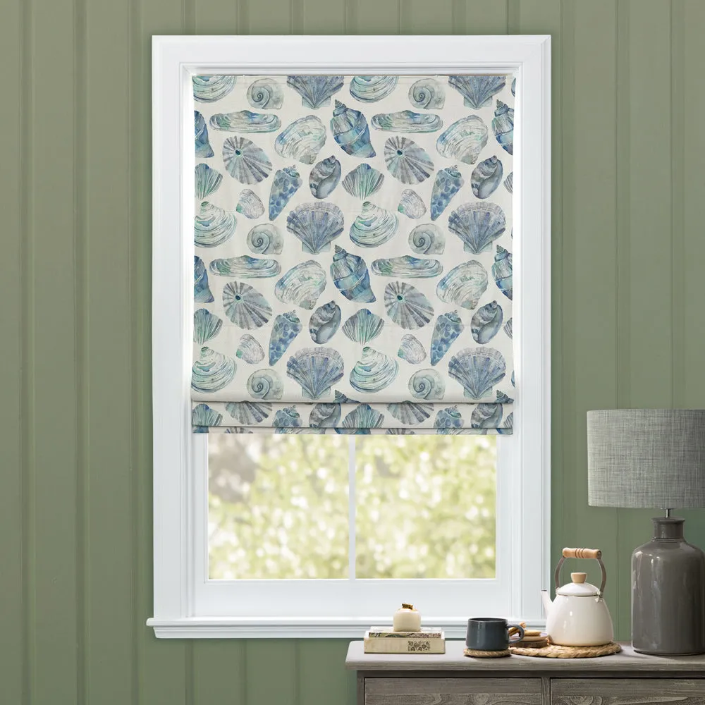 Rockpool Printed Cotton Made to Measure Roman Blinds Marine