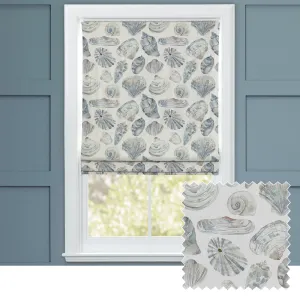 Rockpool Printed Cotton Made to Measure Roman Blinds Slate chic floor carpet  