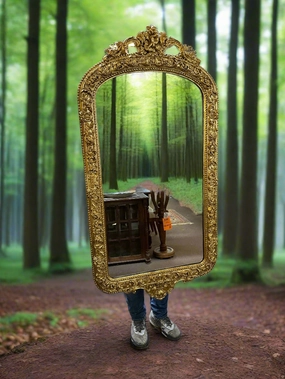 ROCOCO GOLD FOIL MIRROR artistic wall mural