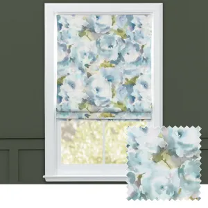 Rosa Printed Cotton Made to Measure Roman Blinds Duck Egg chic floor carpet  