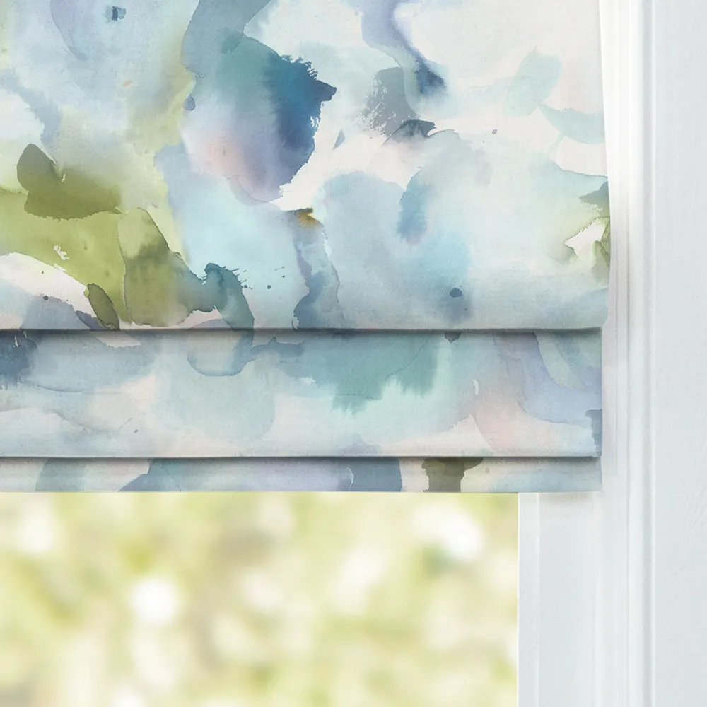 Rosa Printed Cotton Made to Measure Roman Blinds Duck Egg