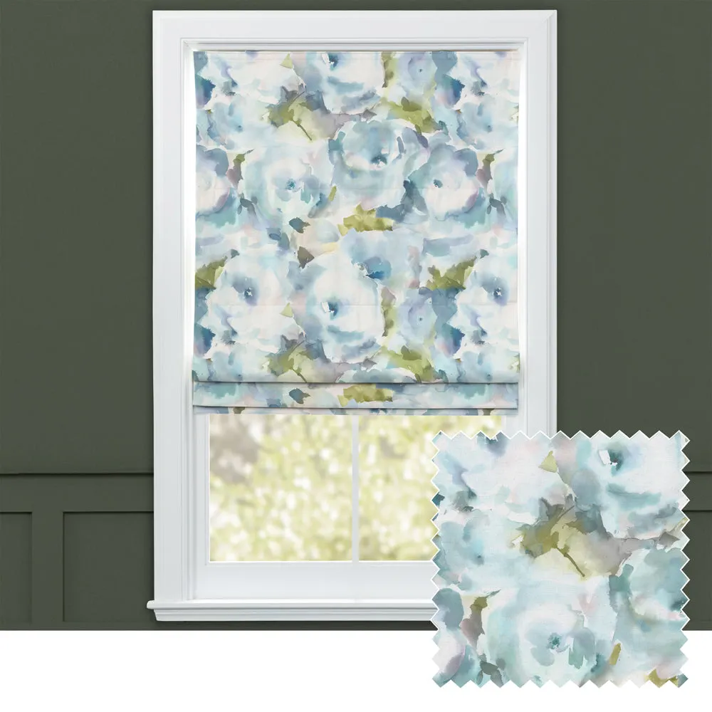 Rosa Printed Cotton Made to Measure Roman Blinds Duck Egg chic floor carpet  