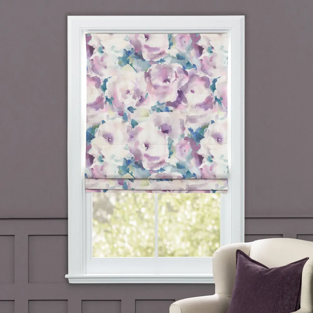 Rosa Printed Cotton Made to Measure Roman Blinds Orchid