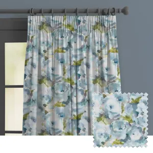 Rosa Printed Made to Measure Curtains Duck Egg chic floor carpet  