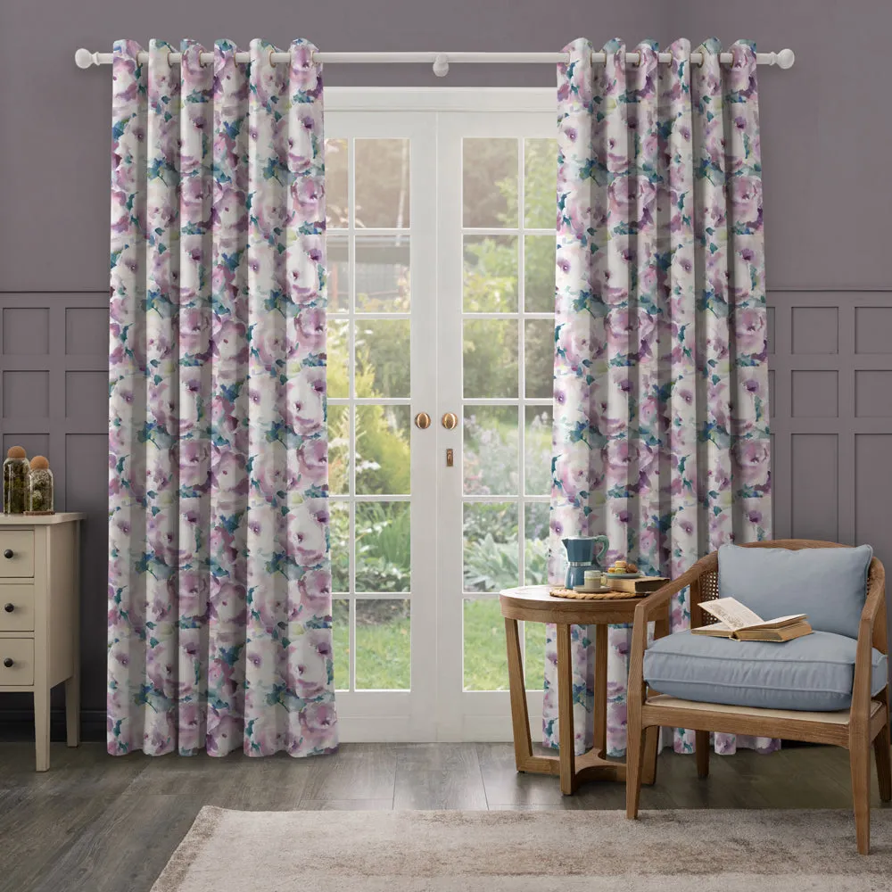 Rosa Printed Made to Measure Curtains Orchid