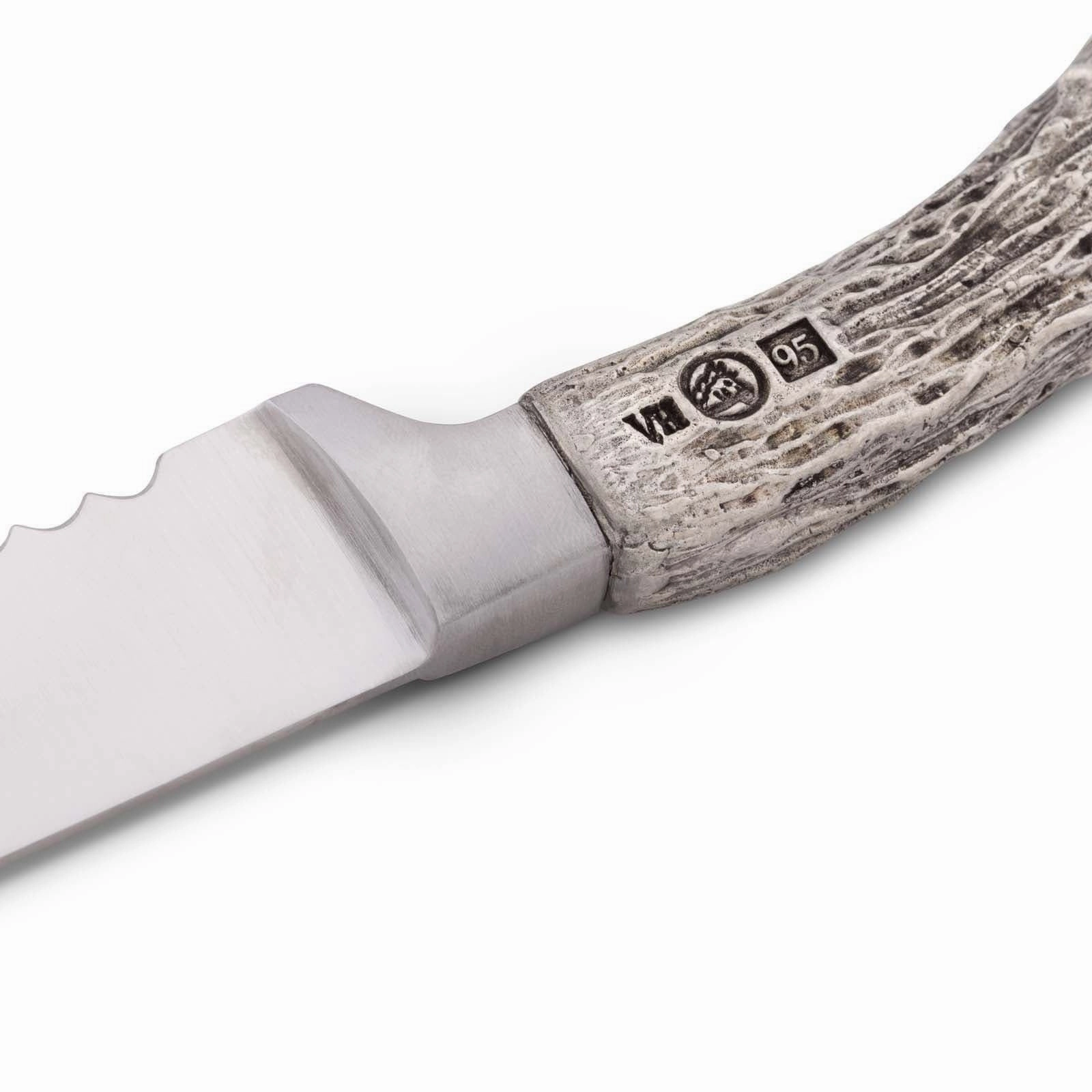 Round Bread Board with Antler Knife