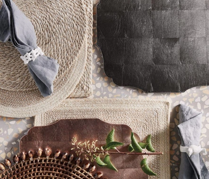 Round Dark Jute Woven Placemats