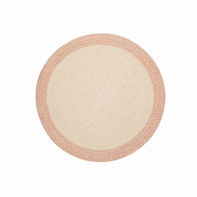 Round Natural & Pink Cotton and Jute Woven Placemats mini desktop sculpture