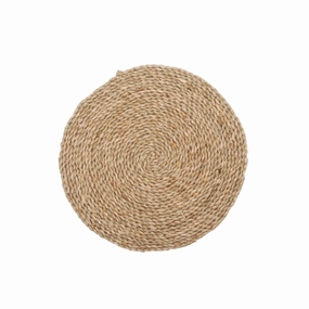 Round Natural Seagrass Placemats mini desktop sculpture