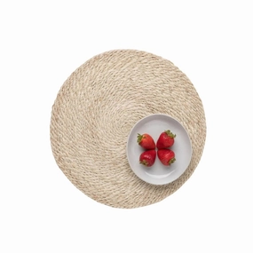Round Natural Twisted Jute Woven Placemats cute desktop display