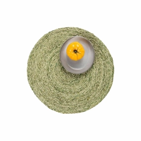 Round Pale Green Raffia Placemats cute desktop display