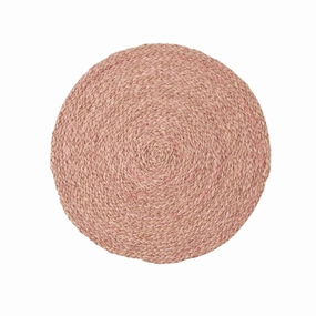 Round Pink Raffia Placemats mini desktop sculpture