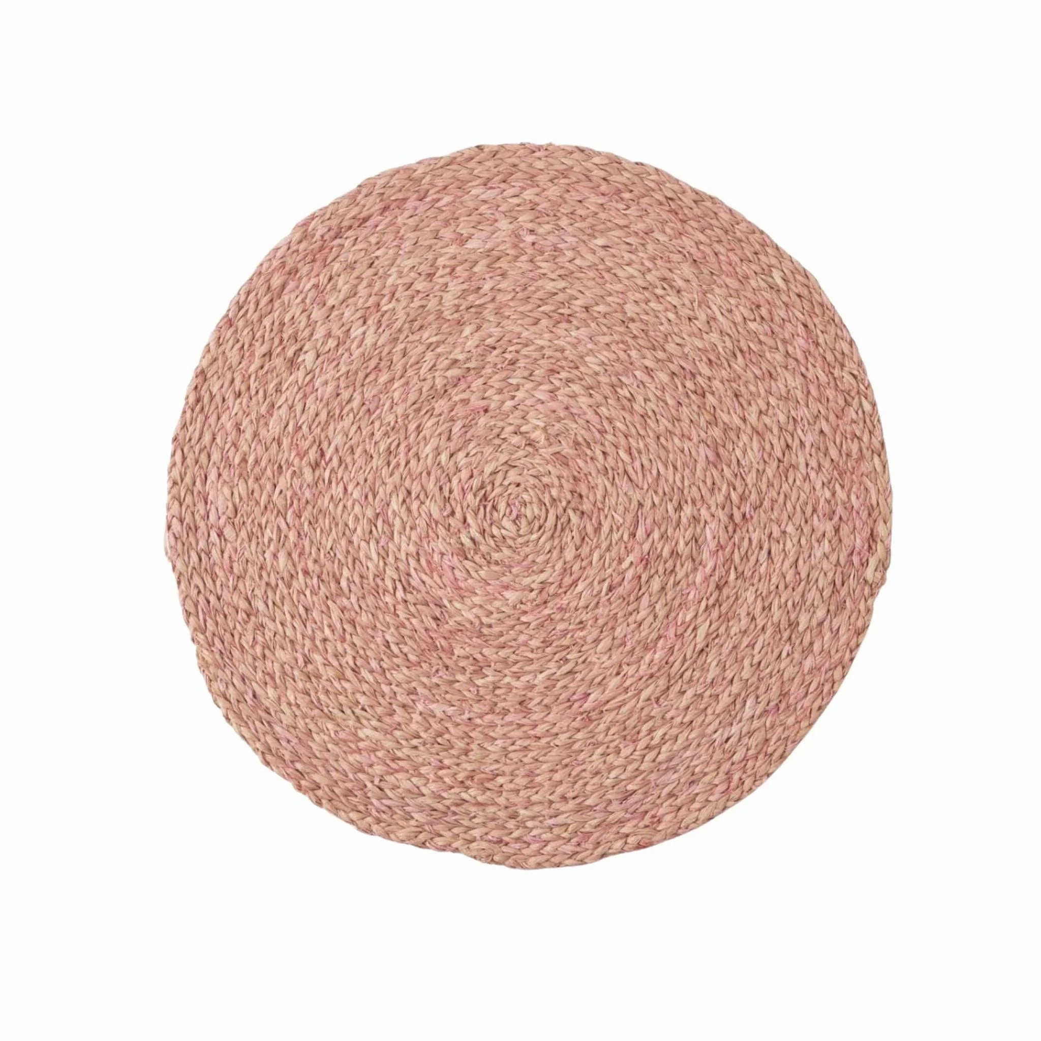 Round Pink Raffia Placemats mini desktop sculpture