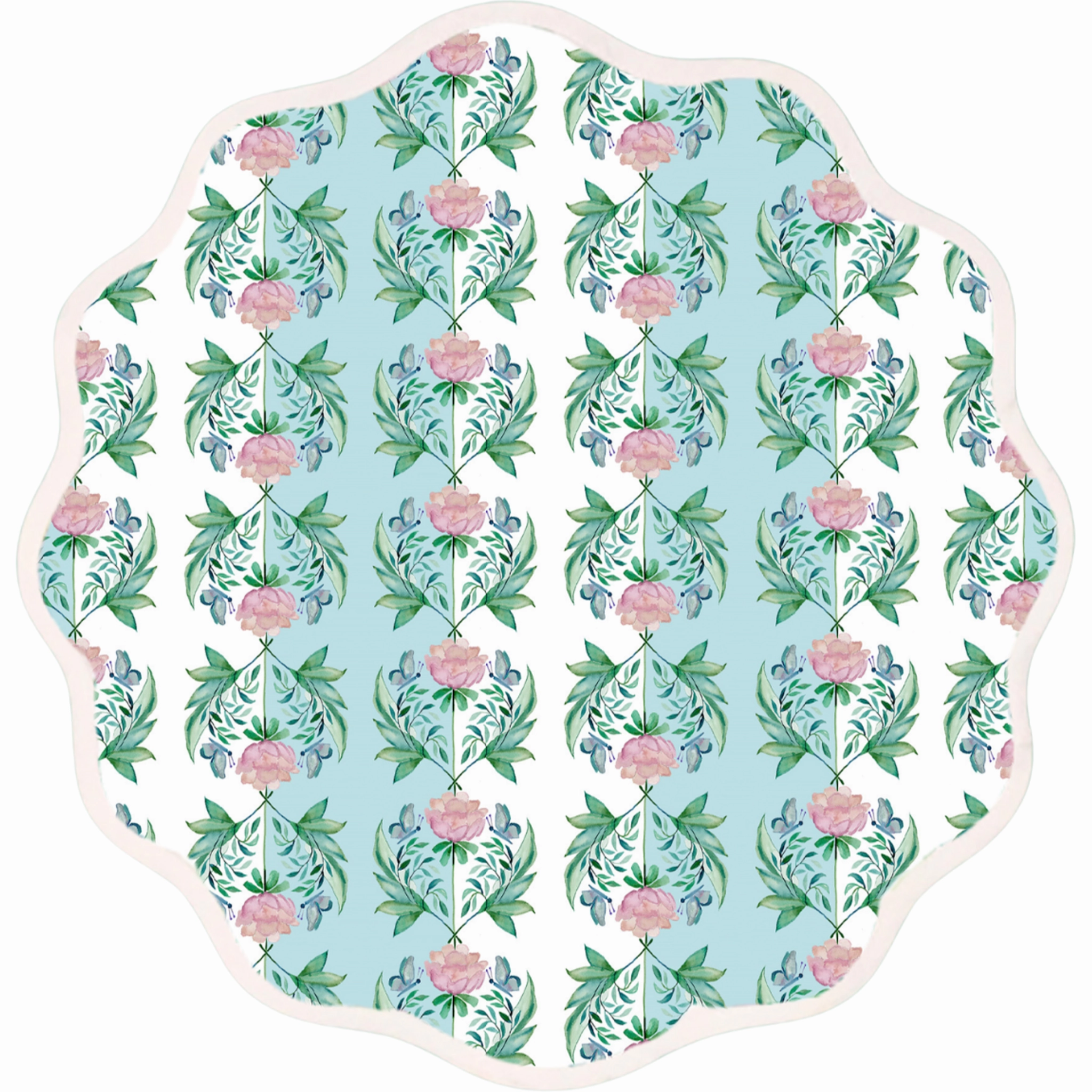 Round Scalloped Placemat, Garden Rose cute desktop display