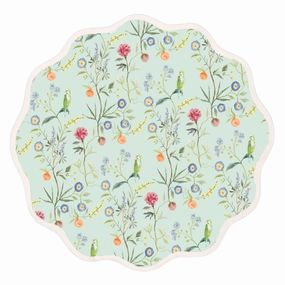 Round Scalloped Placemat, Jardin de Fleurs - Sage mini desktop sculpture