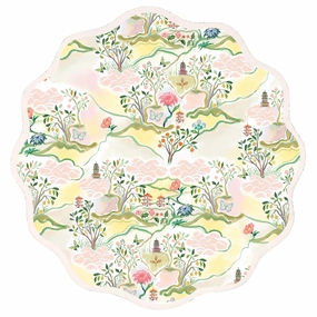 Round Scalloped Placemat, Pink Pagoda cute desktop display