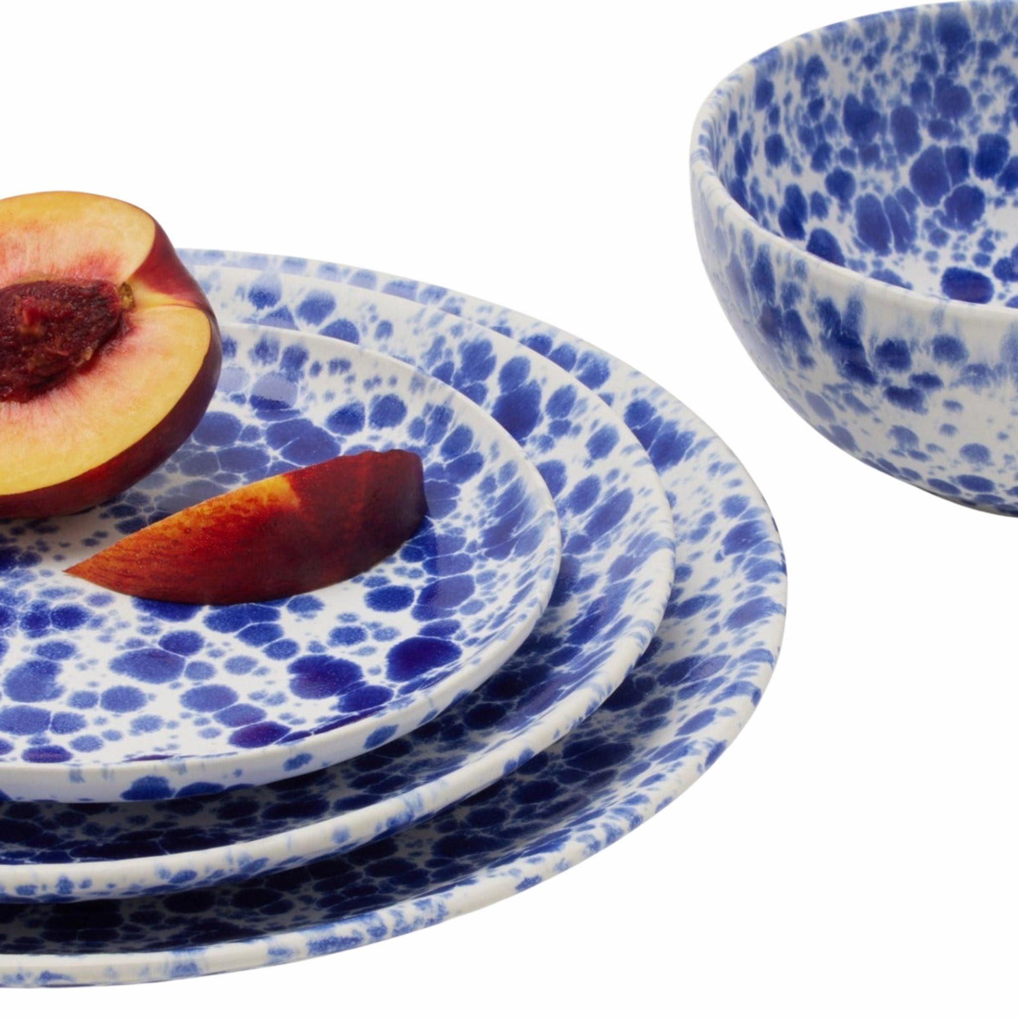 Royal Blue Splatter Stoneware Dinnerware Collection