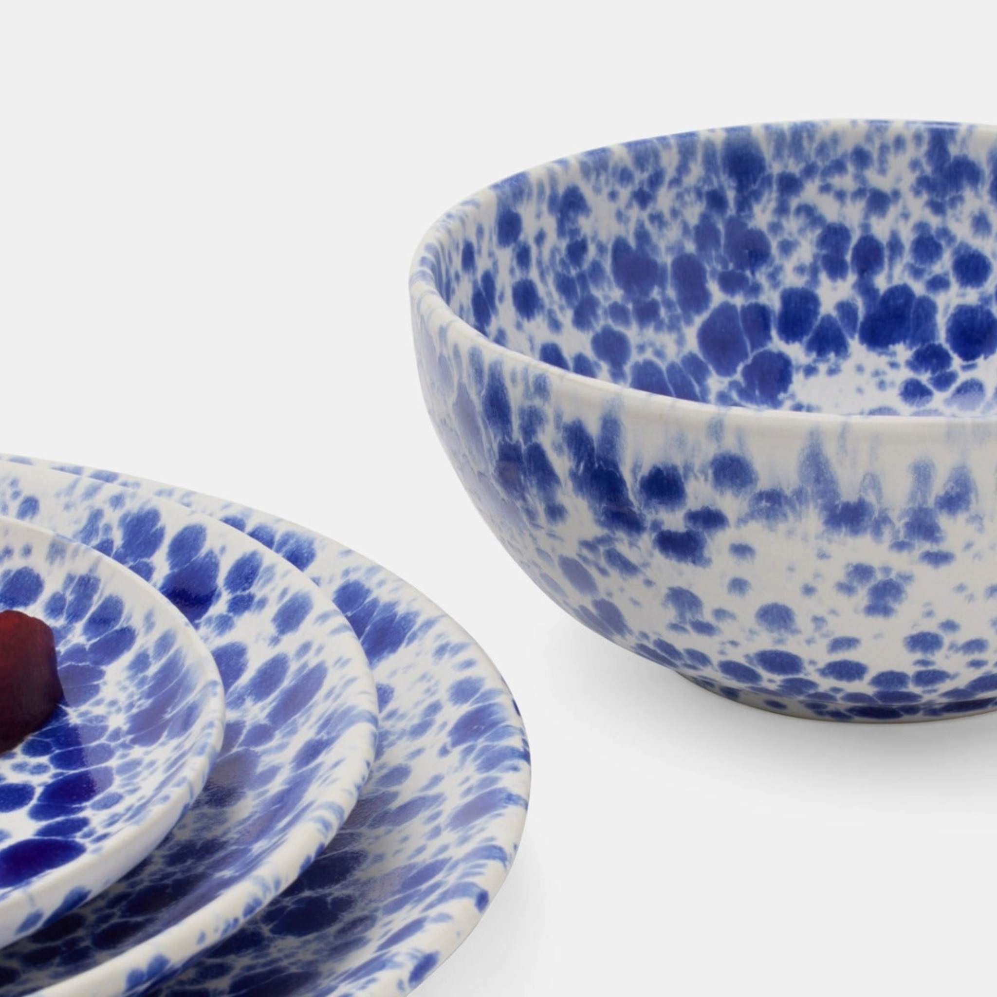 Royal Blue Splatter Stoneware Dinnerware Collection