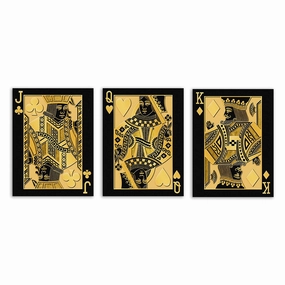 Royal Cards - Triptych by Frank Amoruso framed mural artwork