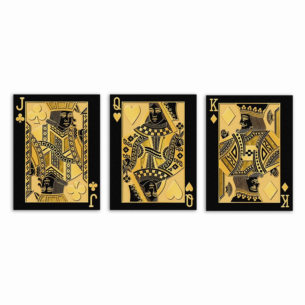 Royal Cards - Triptych by Frank Amoruso framed mural artwork