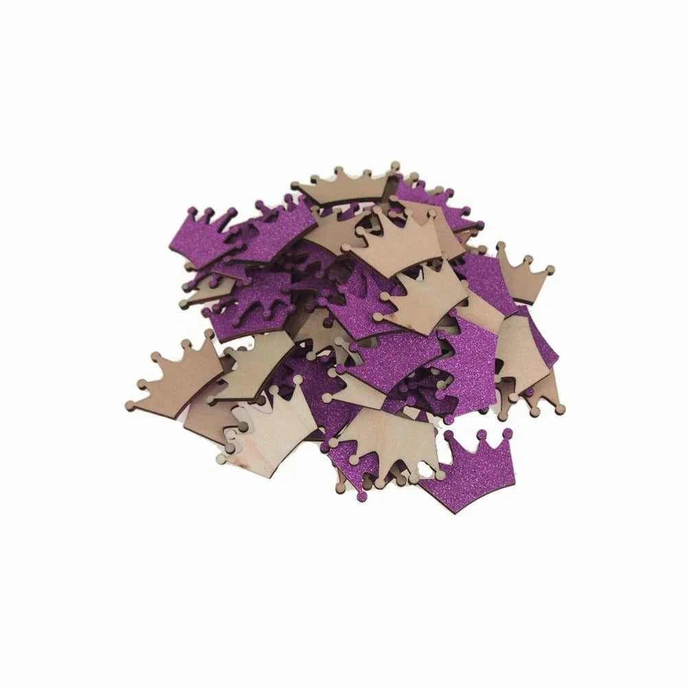 Royal Crown Glitter Wood Favors, 1-1/2-Inch