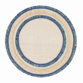Ruffle Edge Straw Placemat, Indigo, Set of Four cute desktop display
