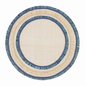 Ruffle Edge Straw Placemat, Indigo, Set of Four mini desktop sculpture