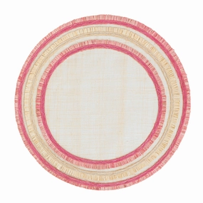 Ruffle Edge Straw Placemat, Pink, Set of Four cute desktop display