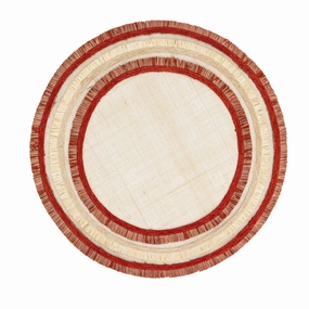 Ruffle Edge Straw Placemat, Red, Set of Four cute desktop display