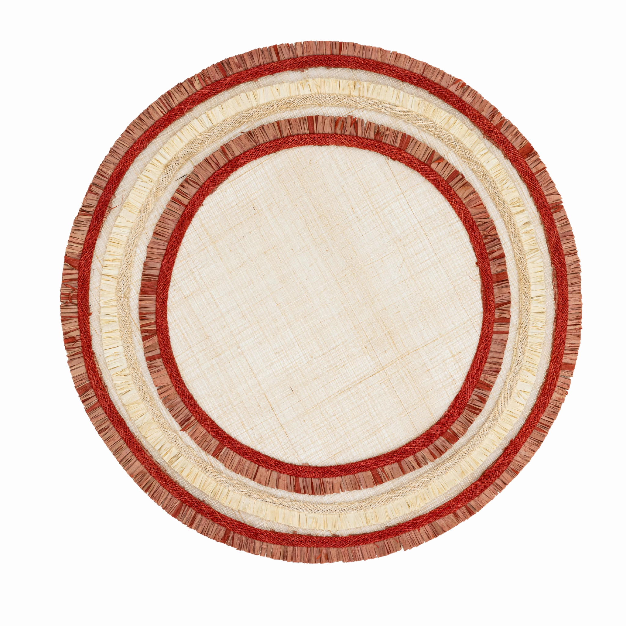 Ruffle Edge Straw Placemat, Red, Set of Four cute desktop display