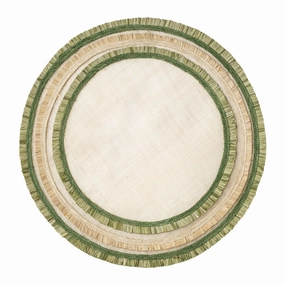 Ruffle Edge Straw Placemats, Green, Set of Four mini desktop sculpture