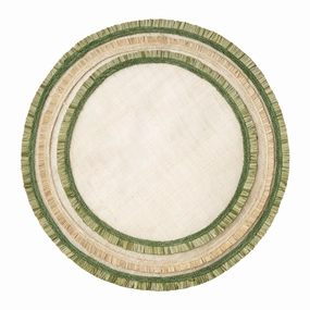 Ruffle Edge Straw Placemats, Green, Set of Four cute desktop display