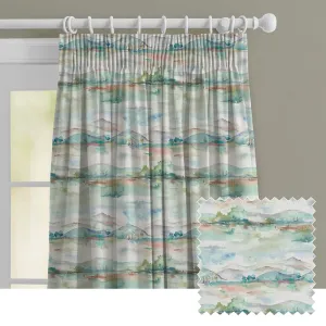 Russet Shores Printed Made to Measure Curtains Cream chic floor carpet  