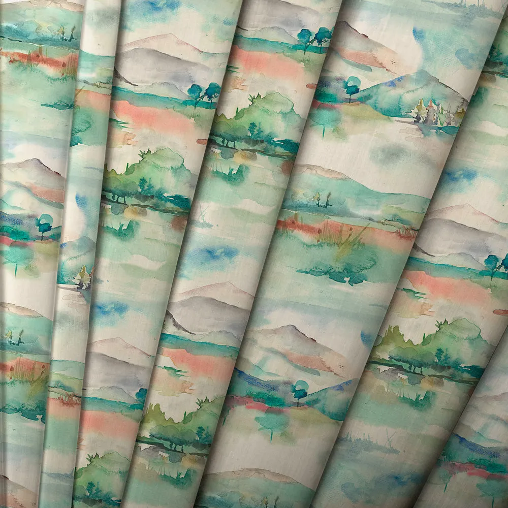 Russet Shores Printed Made to Measure Curtains Linen