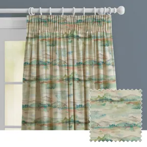 Russet Shores Printed Made to Measure Curtains Linen chic floor carpet  