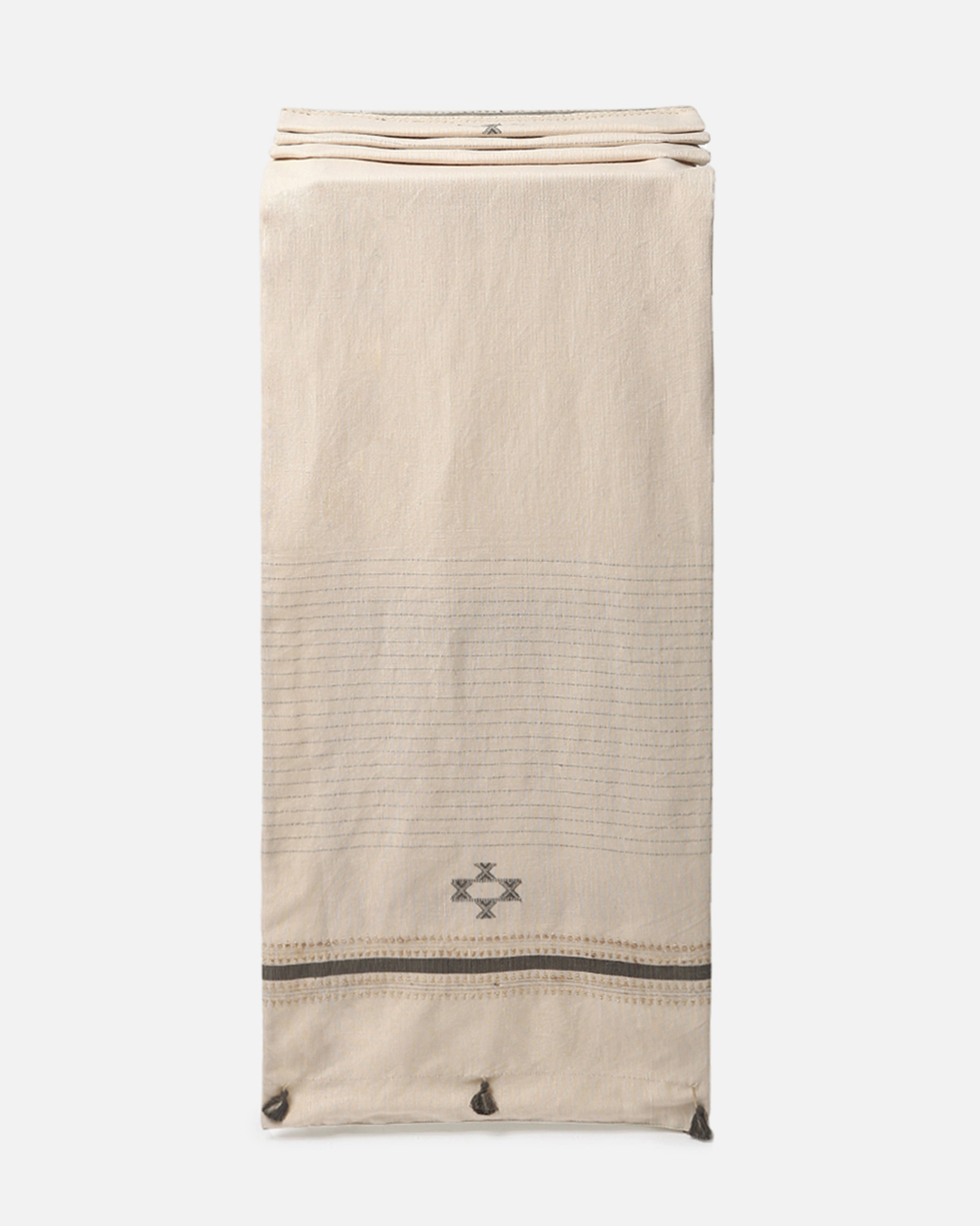 Sahra Extra Weft Cotton Table Runner ceramic table ornament
