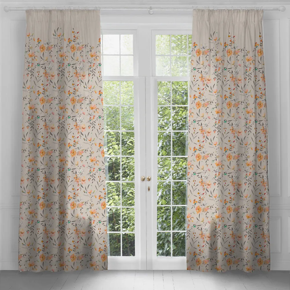Saiyuri Printed Pencil Pleat Curtains Peridot modern fashion rug  